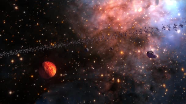 Exploração Galáxias Cedência Espacial Turva Através Espaço Exterior Direção Galáxia — Vídeo de Stock