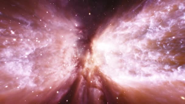 Escena Salto Hiperespacial Galaxia Celestrial Del Ángulo Nieve Pequeña Galaxia — Vídeo de stock