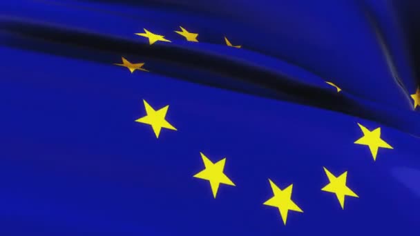 Петля Прапора Європи Махає Вітровою Текстурою Відео Прапор Європи Розмахує — стокове відео