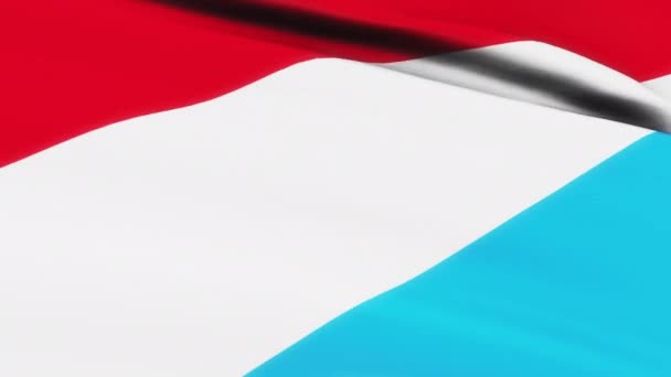Петля Люксембурзького Прапора Розмахує Текстурою Фону Люксембурзький Прапор Махає Вітром — стокове відео
