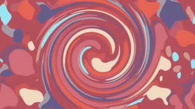 Soyut pastel pop rengi psikedelik disko, dikişsiz döngü hareketli arka plan. Müzik, arkaplan, geçiş, sunum ve başlıklar için 4K 3B gradyan renkli hipnoz spiral animasyonu.