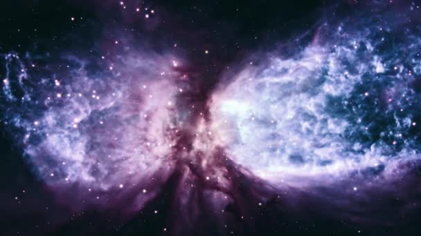 Galaxie Průzkum Vesmíru Hvězdného Pole Nebeském Sněhovém Andělu Fly Přes — Stock video