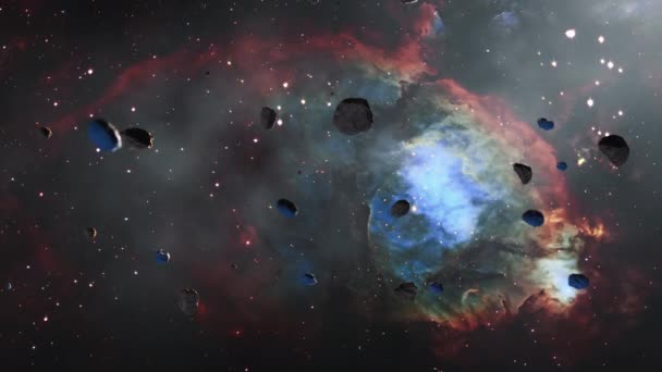 Galaxy Space Flight Exploration Space Rock Scence Outer Space Ic1795 — Vídeo de Stock