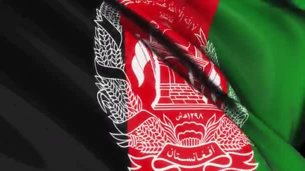 アフガニスタンの国旗が風になびく映像 — ストック動画