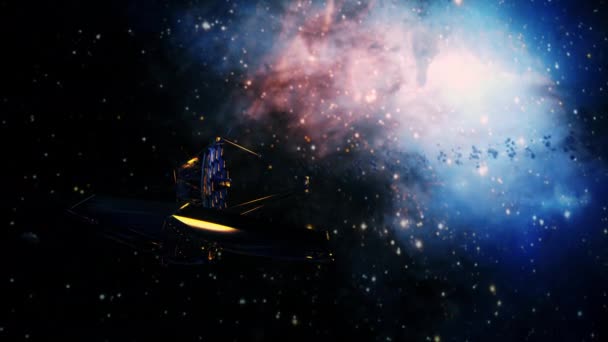 Explorarea Galaxiei Telescopul Nasa James Webs Spre Galaxia Centrală Strălucitoare — Videoclip de stoc