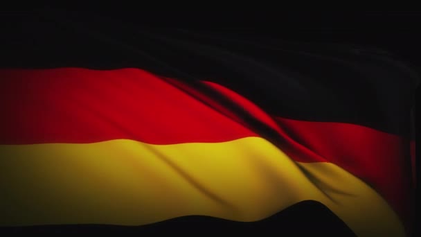 Βρόχο Της Γερμανικής Σημαίας Κυματίζει Στο Φόντο Σκοτεινή Υφή Γερμανία — Αρχείο Βίντεο
