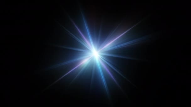 Abstrakcyjne Centrum Pętli Niebieskie Fioletowe Gwiazdy Smugi Optycznego Obiektywu Rozbłyski — Wideo stockowe