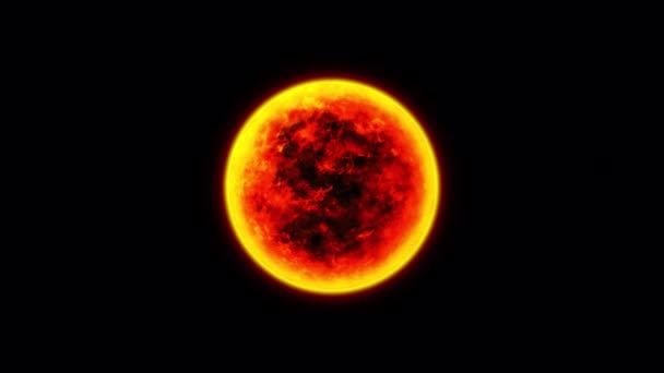 Résumé Sphère Solaire Atmosphère Solaire Sur Fond Noir Brûler Feu — Video