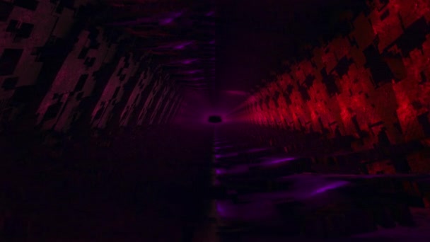 Abstrakt Rörelse Grunge Lila Orange Cirkel Psykedelisk Högteknologisk Vridning Tunneln — Stockvideo