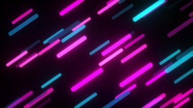 Fiber optik kablo telekomünikasyon soyut arka plan konsepti için hareket eden mavi pembe dijital parıldayan çizgilere sahip soyut bir arkaplan. 4K 3D Kusursuz Döngüsüz Fütürist Teknoloji Canlandırması. 