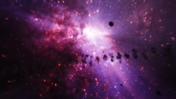 Streszczenie Lotu Kosmicznego Warp Lub Hiperprzestrzeni Galaktyki Drogi Mlecznej Renderowanie — Wideo stockowe