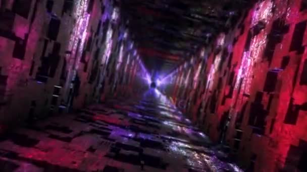 Thank You Watching Word Cinematic Pink Dark Tunnel Futuristic Technology — 图库视频影像