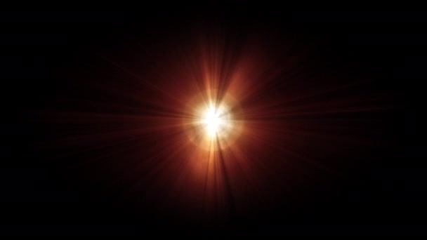 Абстрактний Центр Петлі Мерехтить Золотисто Червоною Оптичною Лінзою Спалахує Світловими — стокове відео