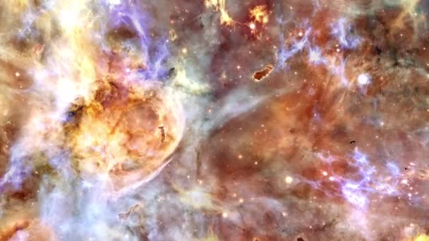 Volo Spaziale Verso Nebulosa Carina Deep Space Animazione Spaziale Con — Video Stock