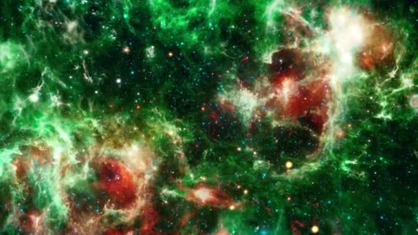 Seamless Loop Space Flight Exploration Travel Heart Soul Nebulae Constellation — Vídeo de Stock