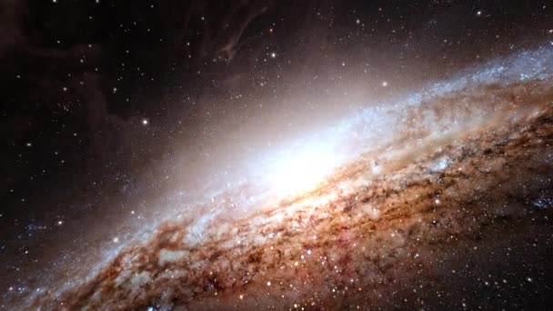 Гиперпространственный Прыжок Галактики Ngc 2683 Млечный Путь Рендеринг Путешествующий Звездным — стоковое видео