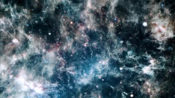 Exploración Espacial Nabula Viajar Través Gran Galaxia Nube Magallanes Fondo — Vídeo de stock