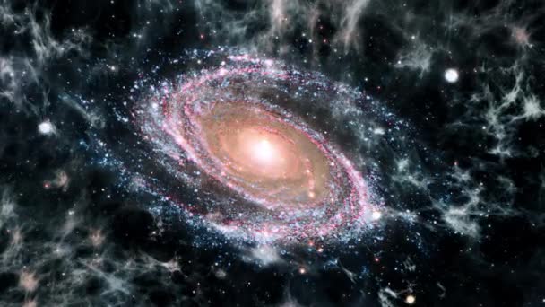 Space Interstellar Travel Universe M81 Spiral Cloud Galaxy Messier Largest — Stock video