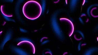 4K soyut 3D fütüristik döngü pembe daire deseni girdap dalga animasyonu. Başlık, vj döngüsü, geçiş, iş sunumu için dinamik dijital hareket grafikleri