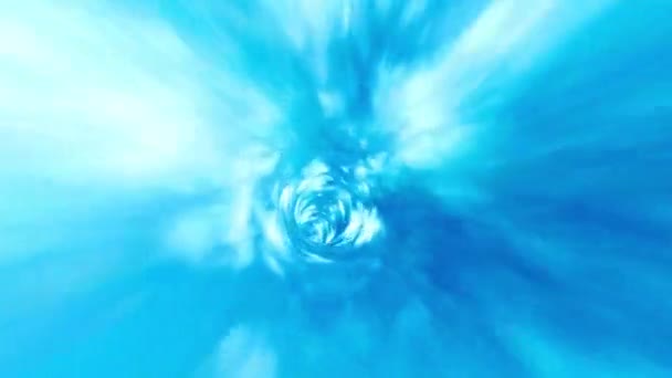 Abstract Loop Glow Swirl Hyper Space Warp Blue Sky Tunnel — Stock videók