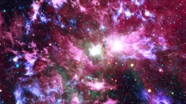 Lot Kosmiczny Eksploracja Kosmosu Podróż Wielkiej Mgławicy Carina Ngc 3372 — Wideo stockowe