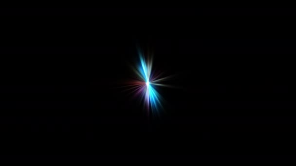 Abstract Looping Center Colorful Stars Streaks Optical Light Lens Flares — Wideo stockowe