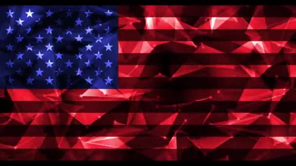 Loop Usa Flag Digital Pattern Movement Symmetrical Digital Flag Video — Video