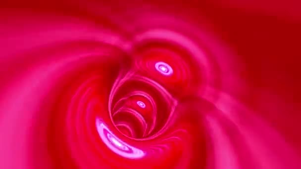 Abstract Background Hypnotic Neon Red Wave Vortex Tunnel Flicker Burst — Stockvideo