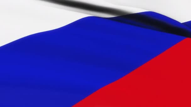 Loop Russia Flag Waving Wind Texture Background Russia Flag Russia — Αρχείο Βίντεο