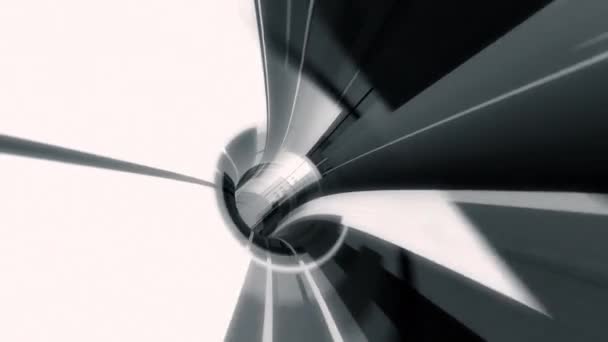 Abstract Loop Black White Flying Lines Motion Illuminated Light Effect — Vídeo de Stock