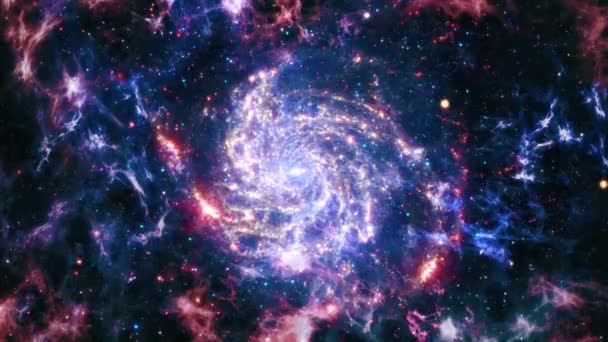 Galaxy Space Nebula Travel Flight Exploration Star Field Messier 101 — стокове відео