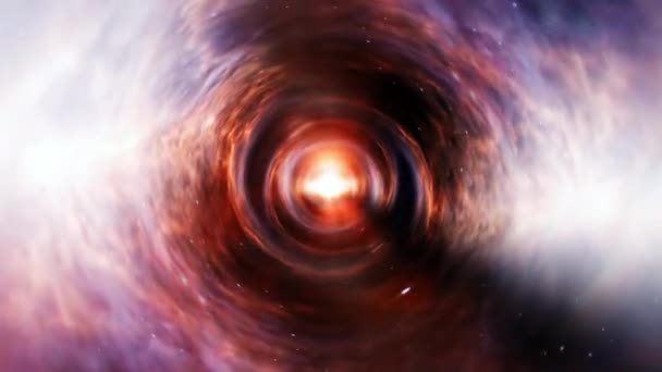 Abstract Loop Interstellar Flight Time Travel Jump Red Hyper Space — Stok Video