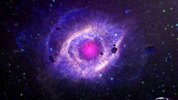Galaxy Space Flight Exploration Space Rock Scence Space Helix Nebula — стокове відео