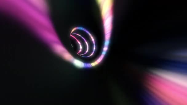 Abstract Colorful Hypnotic Circle Technology Background Glowing Spiral Neon Light — Stock video