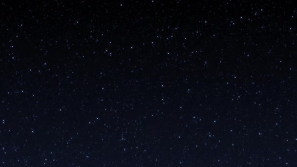 Night Starry Skies Glow Blue Blinking Stars Particles Motion Black — Vídeo de stock