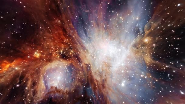 Абстрактный Гиперпрыжок Туманности Карина Галактику Млечный Путь Скорость Света Неоновые — стоковое видео