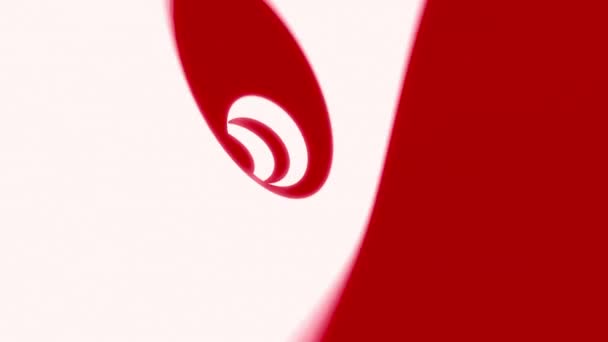 Abstract Background Hypnotic Neon Red White Wave Vortex Tunnel Flicker — Vídeo de Stock