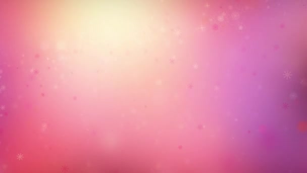 Abstract Pastel Snowflakes Falling Light Leake Background Looped Pastel Dreamy — Vídeo de stock