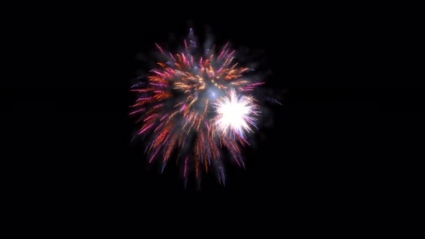 Анимированное Пиротехническое Световое Шоу Разноцветные Фейерверки Праздничного Фона Такие Новый — стоковое видео