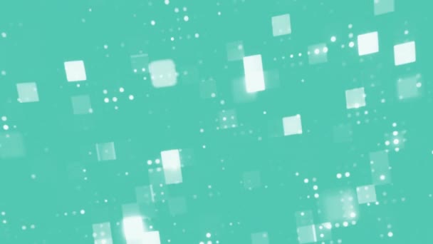 Όμορφη Επιπλέουσα Κουκκίδα Τετράγωνο Λευκό Ψηφιακό Μοτίβο Ανοιχτό Πράσινο Μπλε — Αρχείο Βίντεο