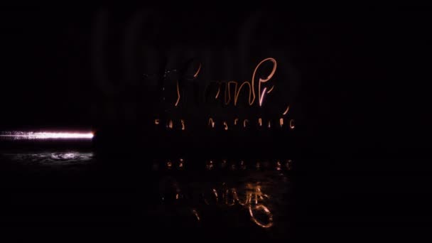 Abstract Thanks Watching Text Neon Flash Light Cinematic Title Flare — Vídeo de stock