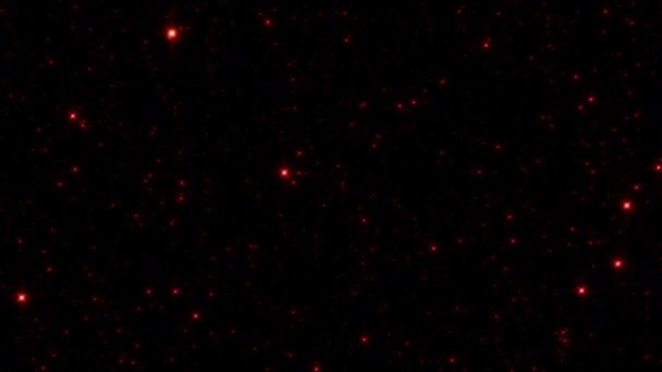 Loop Glow Orange Red Star Particles Fire Falling Black Background — kuvapankkivideo