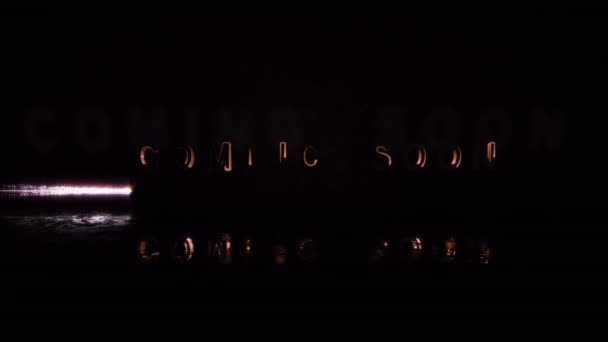 Abstract Coming Soon Text Neon Flash Light Cinematic Title Flare — Vídeo de stock