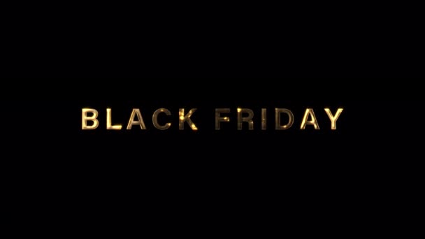 Black Friday Bright Golden Text Looping Light Glowing Effect Animation — Stockvideo