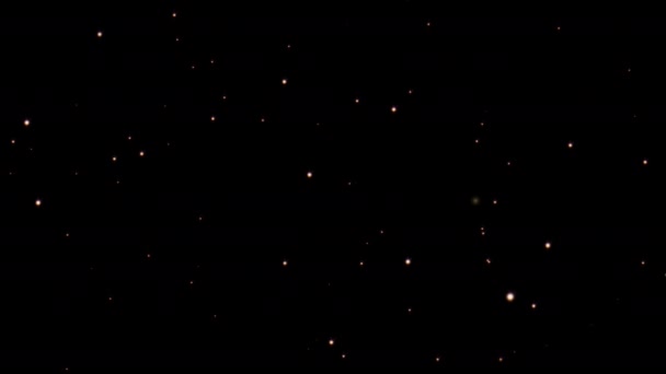 Bucle Inconsútil Partículas Parpadeantes Brillantes Estrellas Animación Sobre Fondo Negro — Vídeo de stock