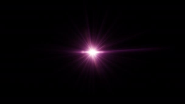 Κέντρο Looping Περιστρεφόμενο Τρεμοπαίζει Ροζ Μωβ Αστέρι Φως Ήλιο Οπτικό — Αρχείο Βίντεο