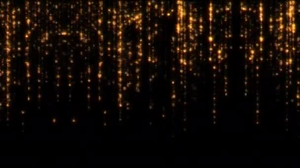 Петля Падения Мерцающие Блёстки Золото Частицы Анимации Абстрактный Фон События — стоковое видео