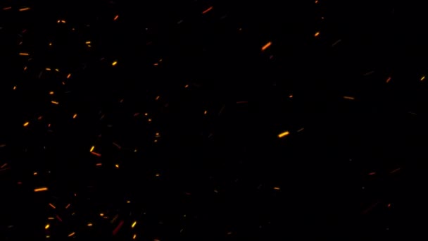无缝隙循环火球灰喷出 在你的项目上覆盖 通道快速探测分离444 熊熊燃烧灰烬颗粒的4K三维混沌运动 — 图库视频影像