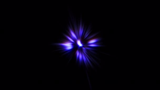 Абстрактний Центр Циклу Синій Фіолетовий Оптичний Єктив Спалахує Світлові Потоки — стокове відео