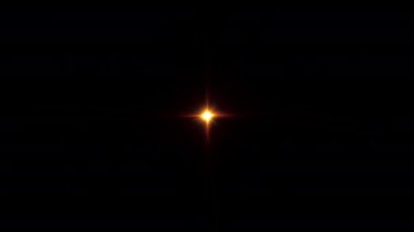 Soyut döngü merkezi, turuncu optik parlak lens, yanıp sönen dönüş animasyon arka planı. 4K kusursuz döngü dinamik parlak yıldız ışığı etkisi. Yıldız ışığı çizgileri.